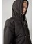 Kadın BDART Kapüşonlu Uzun Şişme Mont Black 13