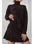 Kadın BDART Dokulu Oversize Yüksek Yaka Örme Takım Siyah 10