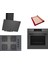 Gri 3 Lü Ankastre Set 405 ( HJG852YN0T - POP7C9P30O - DWK64PJ70T ) 67CM Ocak - 3D Fry Hava ile Kızartma - Pişirme Matı ile 1