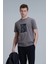 Nally Modern Grafik T- Shirt Koyu Saks 14