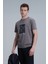 Nally Modern Grafik T- Shirt Koyu Saks 16