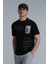 Fred Modern Grafik T- Shirt Siyah 14