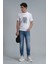 Nally Modern Grafik T- Shirt Koyu Saks 15