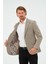 Erkek Slim Fit Blazer Ceket Koyu Bej 5