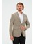 Erkek Slim Fit Blazer Ceket Koyu Bej 6