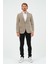 Erkek Slim Fit Blazer Ceket Koyu Bej 8