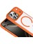 iPhone 17 Pro Max Kılıf Wireless Şarj Özellikli Zore Krom M-Safe Silikon Kapak - Turuncu 5