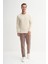 Erkek Ekru Selanik Örgü Pamuk Karışımlı Regular Fit Sweatshirt 1