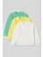Oversize 3lü Paket Sarı-Ekru-Su Yeşili Kız Çocuk sweatshirt - 75150 1