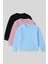 Oversize 3lü Paket Siyah-Gül Kurusu-Açık Mavi Kız Çocuk sweatshirt - 75150 1