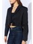 Kadın Siyah 4795 Önü Bağlamalı Crop Blazer Ceket 5