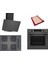 Gri 3 Lü Ankastre Set 402 ( HUA736EN0T - POP7C9P30O - DWK64PJ70T ) 67CM Ocak - Buhar Destekli - Pişirme Matı ile 1