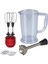 Kırmızı Çok Amaçlı Blender Seti, Hızlı Çırpma, Karıştırma ve Doğrama Fonksiyonlu 4