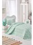Kapitone Yatak Örtüsü Seti Pamuk Polyester Antibakteriyel Su Yeşili 160x220 cm 2