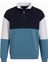 Yarım Fermuarlı Parçalı 3 Iplik Şardonlu Mavi Erkek Sweatshirt 5719 1