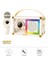 Taşınabilir Rgb Işılı Sevimli Figürlü Mikrofonlu Karaoke Bluetooth Hoparlör Krem 3