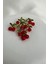 Altın Rengi Yaprak Detay Kırmızı Üzüm Salkımı Broş (4cm) 1