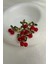 Altın Rengi Yaprak Detay Kırmızı Üzüm Salkımı Broş (4cm) 4