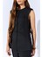Kadın Siyah 1191 Kaplama Düğmeli Peplum Model Yelek 5