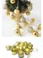 12 Adet Gold 2,5 cm Mini Yılbaşı Topu, Noel Çam Ağacı Topu, Süs Topu 6