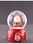 Noel Baba ve Hediye Paketi Temalı Mini Boy Işıklı Yılbaşı Kar Küresi 6.5 CM1A 1