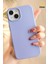 Apple iPhone 15/14/13 Kılıf Kadife Lansman Soft Yumuşak Liquid Lila Silikon Kamera Korumalı Kapak 1