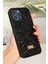 Apple iPhone 14 Pro Max Kılıf Içi Kadife Elmas Tasarımlı Siyah Taşlı Işıltılı Pırlanta Silikon Kapak 2
