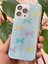 Apple iPhone 12 Pro Max Uyumlu Kılıf Mavi Simli Renkli Fiyonk Desenli Parlak Darbe Emici Kapak 9