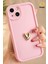Apple iPhone 13 Kılıf 3D Kalp Tasarımlı Pembe Desenli Yumuşak Kamera Korumalı Silikon Kapak 6