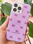 Apple iPhone 11 Pro Max Uyumlu Kılıf Mor Simli Fiyonk Desenli Renkli Parlak Darbe Emici Kapak 2