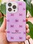 Apple iPhone 11 Pro Max Uyumlu Kılıf Mor Simli Fiyonk Desenli Renkli Parlak Darbe Emici Kapak 3