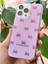 Apple iPhone 11 Pro Max Uyumlu Kılıf Mor Simli Fiyonk Desenli Renkli Parlak Darbe Emici Kapak 5
