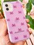 Apple iPhone 11 Uyumlu Kılıf Mor Simli Fiyonk Desenli Renkli Parlak Darbe Emici Kapak 6