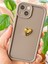 Apple iPhone 13 Kılıf 3D Kalp Tasarımlı Kahverengi Desenli Yumuşak Kamera Korumalı Silikon Kapak 5