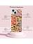 Apple iPhone 13 Kılıf Renk Değiştiren Taşlı Kamera Lens Korumalı Pembe Çiçek Desenli Darbe Emici Kapak 4