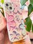Apple iPhone 13 Kılıf Renk Değiştiren Taşlı Kamera Lens Korumalı Pembe Çiçek Desenli Darbe Emici Kapak 7