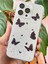 Apple iPhone 12 Pro Max Uyumlu Kılıf Simli Siyah Kelebek Desenli Renkli Parlak Darbe Emici Kapak 2