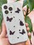 Apple iPhone 12 Pro Max Uyumlu Kılıf Simli Siyah Kelebek Desenli Renkli Parlak Darbe Emici Kapak 4