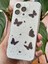 Apple iPhone 12 Pro Max Uyumlu Kılıf Simli Siyah Kelebek Desenli Renkli Parlak Darbe Emici Kapak 7