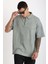 Eskitme Efektli Yıkamalı Double Pike Kumaş Erkek Polo Yaka Loose Fit Tişört 1