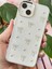 Apple iPhone 13 - 14 - 15 Kılıf Fiyonk Desenli Şeffaf Simli Gümüş Kamera Çıkıntılı Parlak Kapak 3