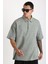 Eskitme Efektli Yıkamalı Double Pike Kumaş Erkek Polo Yaka Loose Fit Tişört 7