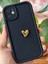 Apple iPhone 11 Kılıf 3D Kalp Tasarımlı Siyah Desenli Yumuşak Kamera Korumalı Silikon Kapak 4