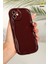 Apple iPhone 11 Uyumlu Kılıf Kamera Korumalı Dalga Kenarlı Darbe Emici Bordo Silikon Kapak 2