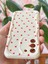 Samsung Galaxy S21 Fe Kılıf Kamera Korumalı Dalga Kenarlı Kırmızı Kalp Desenli Silikon Kapak 4