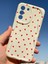 Samsung Galaxy S21 Fe Kılıf Kamera Korumalı Dalga Kenarlı Kırmızı Kalp Desenli Silikon Kapak 5