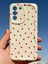 Samsung Galaxy S21 Fe Kılıf Kamera Korumalı Dalga Kenarlı Kırmızı Kalp Desenli Silikon Kapak 6