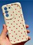 Samsung Galaxy S21 Fe Kılıf Kamera Korumalı Dalga Kenarlı Kırmızı Kalp Desenli Silikon Kapak 7