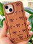 Apple iPhone 13/14 Kılıf Yumuşak Dokulu Fiyonk Desenli Kahverengi Yumuşak Koruyucu Silikon Kapak 10