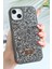 Apple iPhone 13 - 14 - 15 Uyumlu Kılıf Elmas Tasarımlı Gri Taşlı Işıltılı Pırlanta Silikon Kapak 1